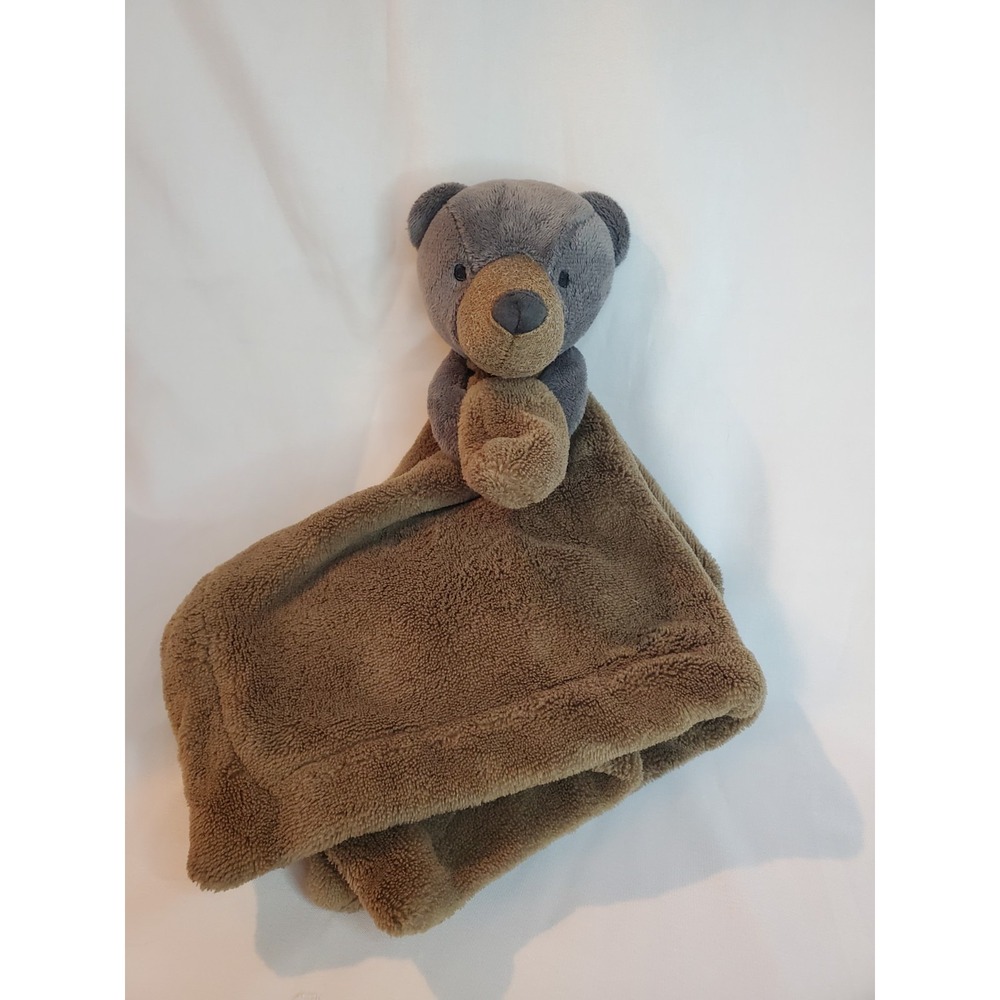 Carter's Brown Gray Teddy Bear Security Blanket Lovey‎